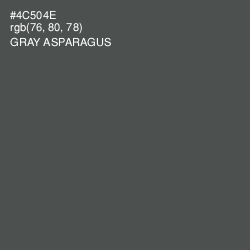 #4C504E - Gray Asparagus Color Image